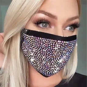 2020 Fashion Sparkly Rhinestone Mask  Elastic Reusable Washable Fashion Masks Face Bandana Face Decor Jewelry