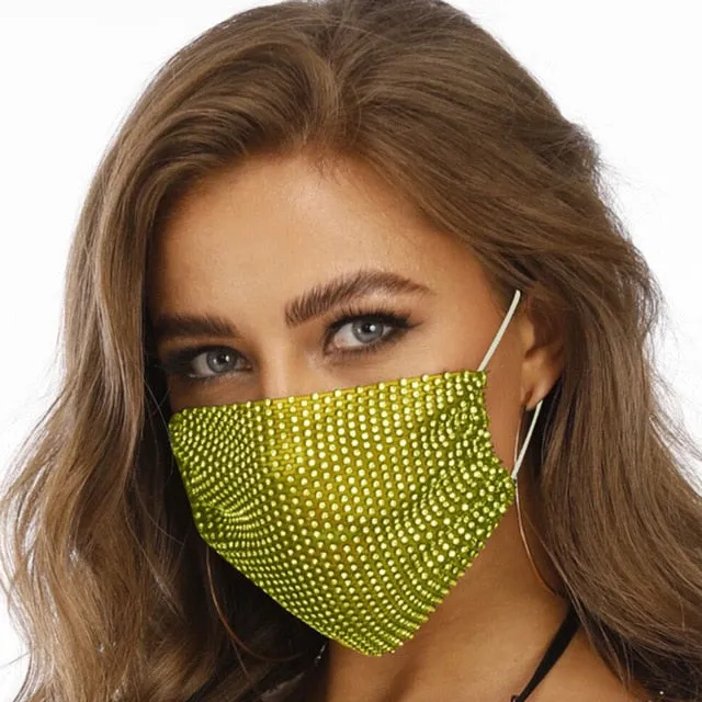 2020 Fashion Sparkly Rhinestone Mask  Elastic Reusable Washable Fashion Masks Face Bandana Face Decor Jewelry
