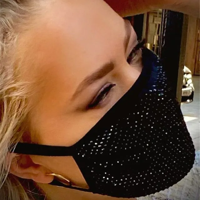 2020 Fashion Sparkly Rhinestone Mask  Elastic Reusable Washable Fashion Masks Face Bandana Face Decor Jewelry