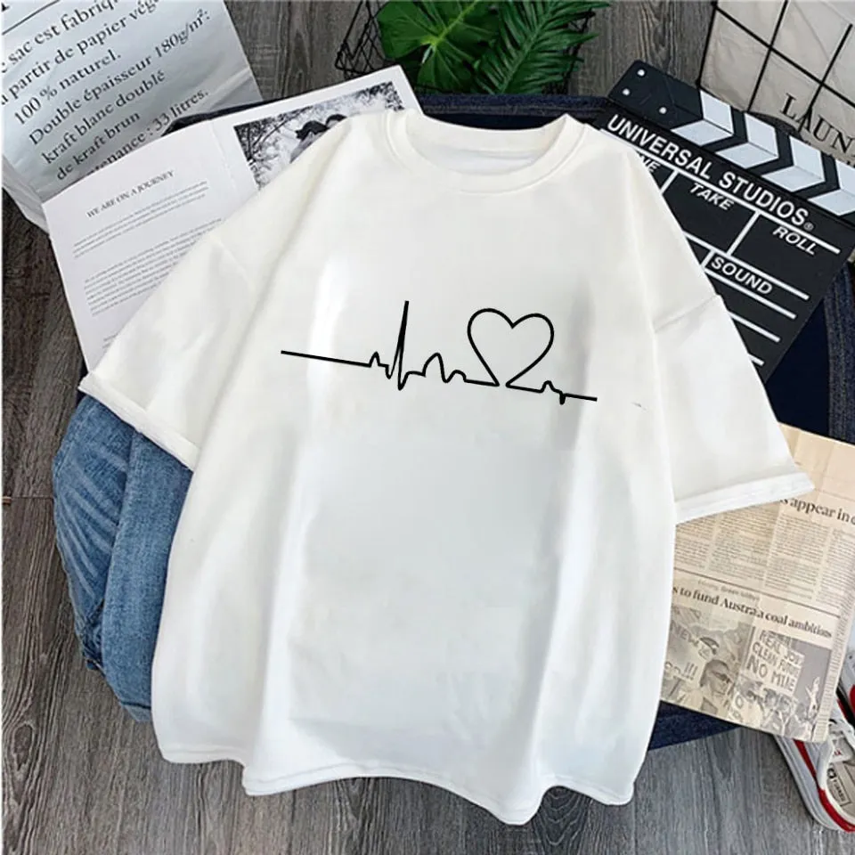 2020 New Men Tshirt Luminous Love Printed Tops Tees Summer T Shirt for Women Men Shirts Short Sleeve Homens T Shirt Men Clothing