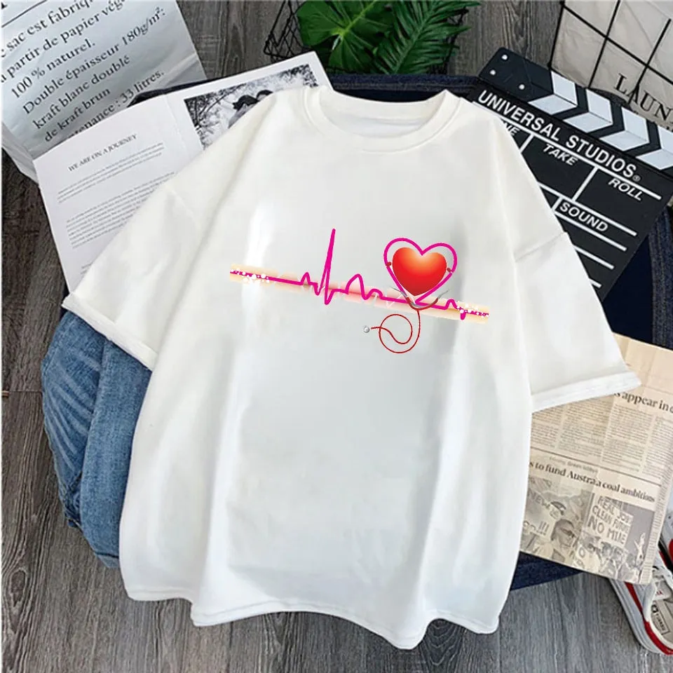 2020 New Men Tshirt Luminous Love Printed Tops Tees Summer T Shirt for Women Men Shirts Short Sleeve Homens T Shirt Men Clothing