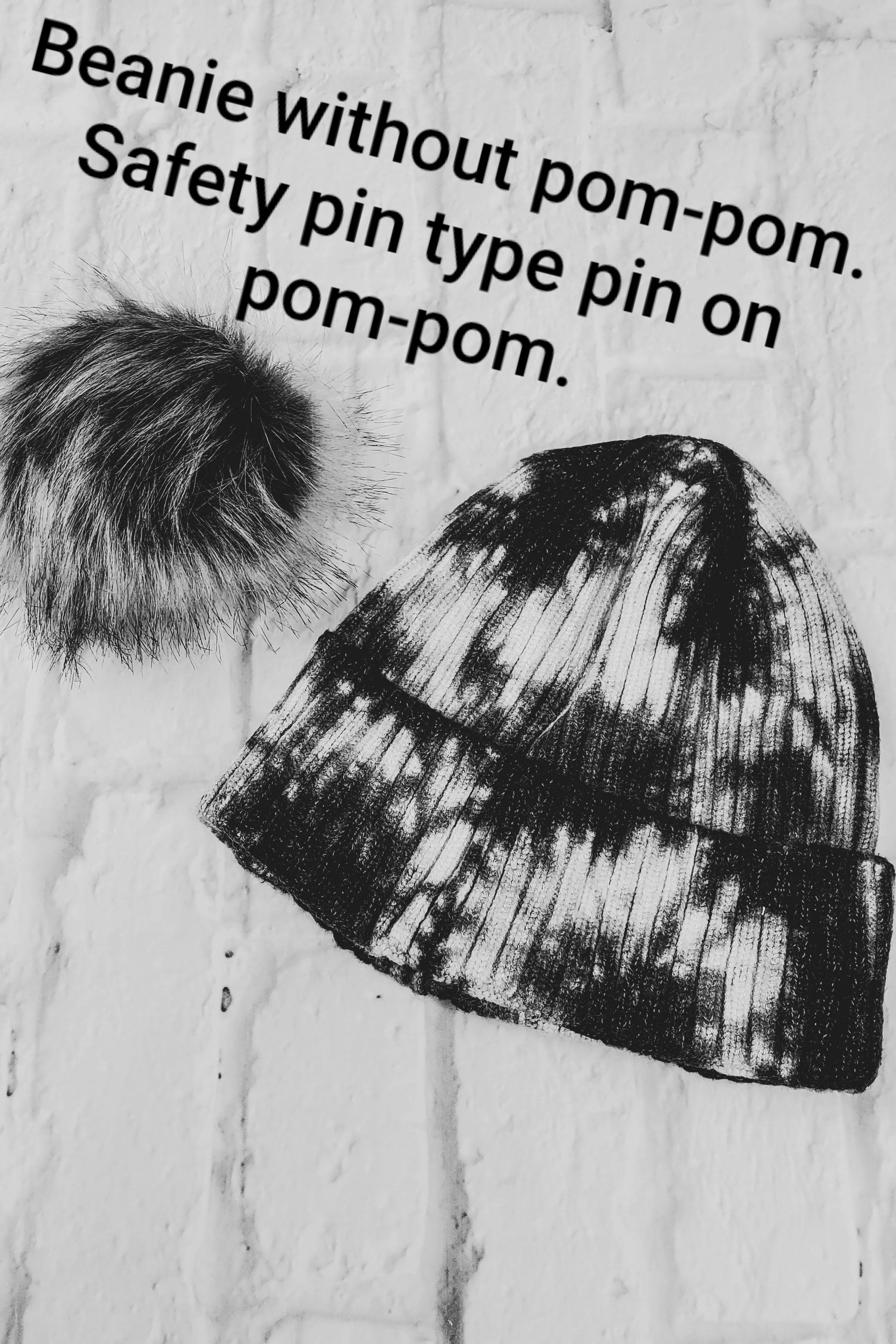 #36 Navy Burst Tie-Dye Pom-Pom Beanie