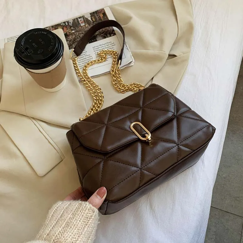 Christmas Gift Lattice Pattern Brand Designer PU Leather Crossbody Bags For Women Luxury Shoulder Bag Lady Large Capacity Handbags And Purses