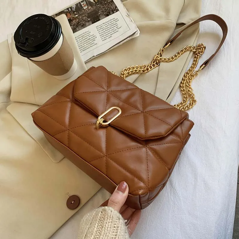 Christmas Gift Lattice Pattern Brand Designer PU Leather Crossbody Bags For Women Luxury Shoulder Bag Lady Large Capacity Handbags And Purses