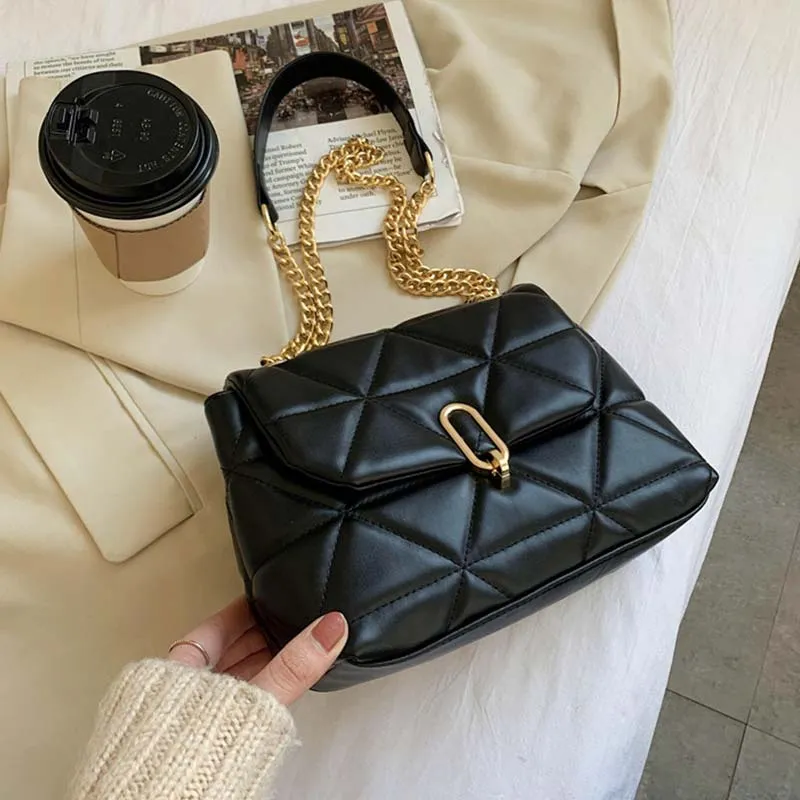 Christmas Gift Lattice Pattern Brand Designer PU Leather Crossbody Bags For Women Luxury Shoulder Bag Lady Large Capacity Handbags And Purses