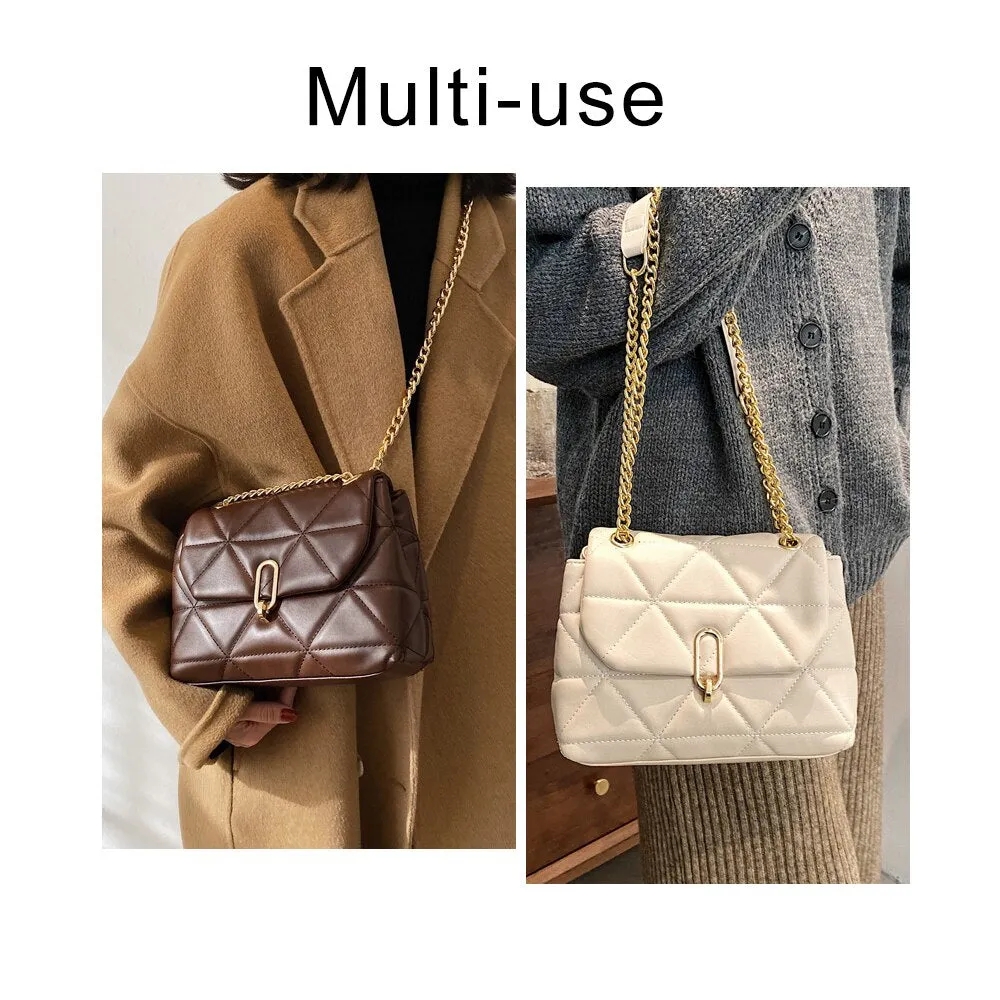 Christmas Gift Lattice Pattern Brand Designer PU Leather Crossbody Bags For Women Luxury Shoulder Bag Lady Large Capacity Handbags And Purses