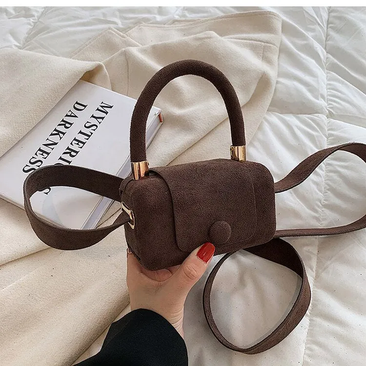 Christmas Gift Vintage Mini Tote bag 2021 Winter New High-quality Scrub PU Leather Women's Designer Handbag Luxury brand Shoulder Messenger Bag