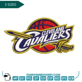Cleveland Cavaliers Embroidery Design – Fear the Sword Logo in 3 Sizes