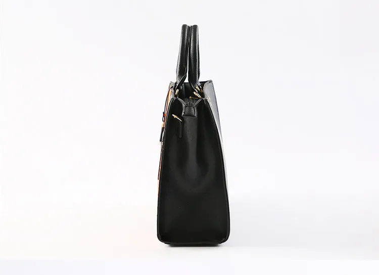 Color Block One Shoulder Tote Bag