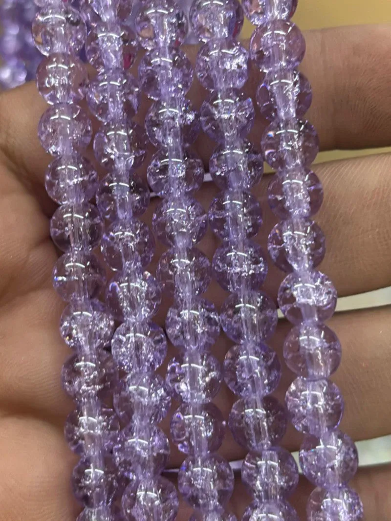 Crackle Beads 8mm - Light Purple