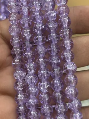 Crackle Beads 8mm - Light Purple