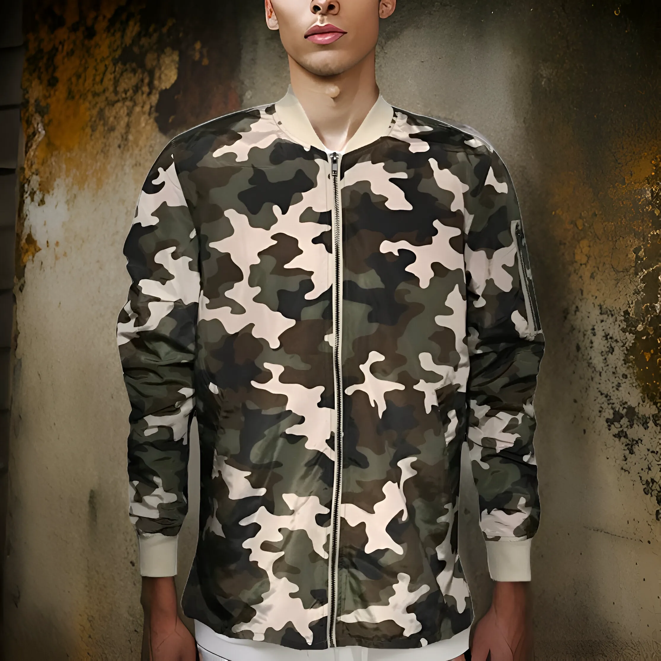 ^ELWOOD^ NYLON ZIP UP SPRING JACKETS (MILITARY CAMOUFLAGE)