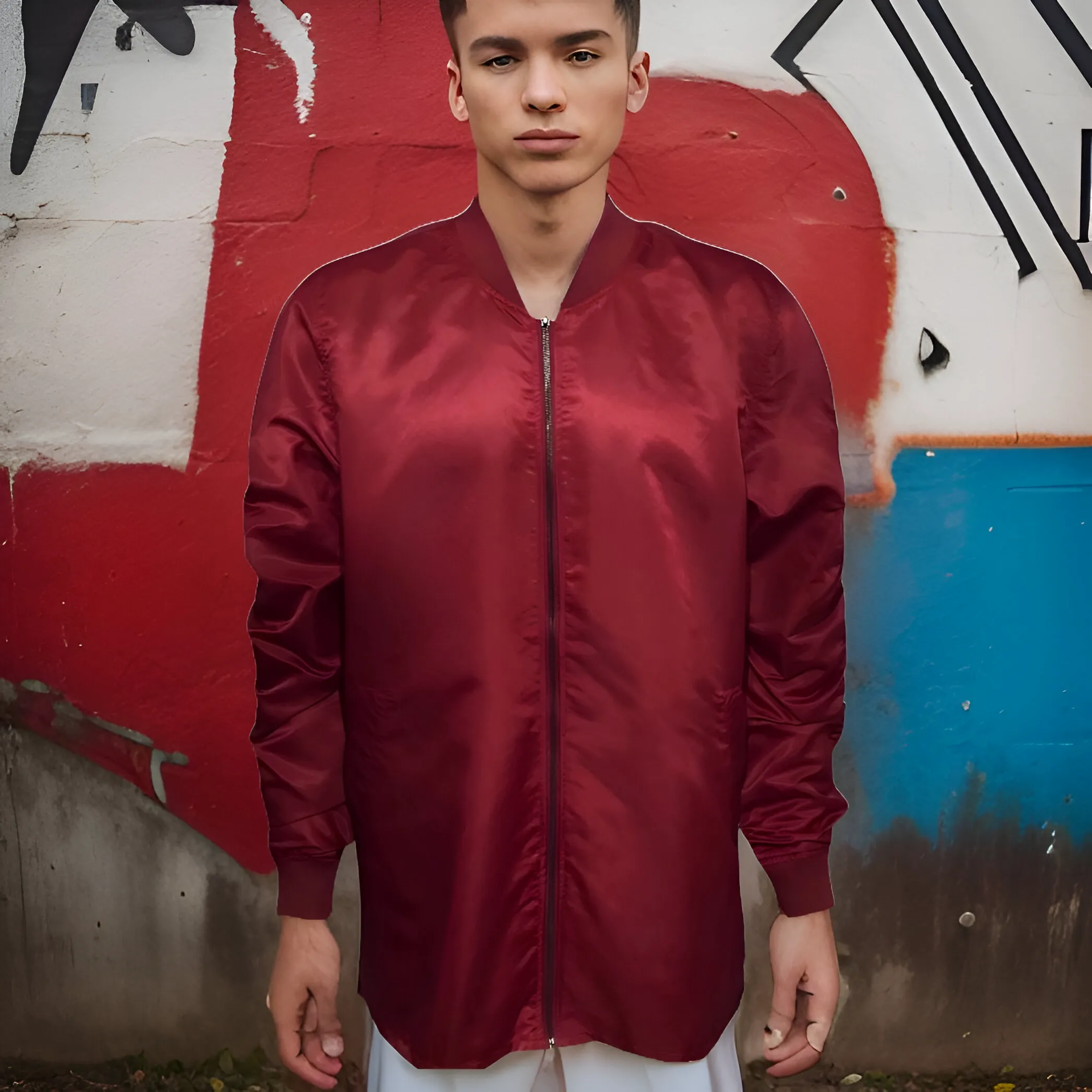 ^ELWOOD^ (WINE RED) NYLON SPRING ZIP UP JACKETS