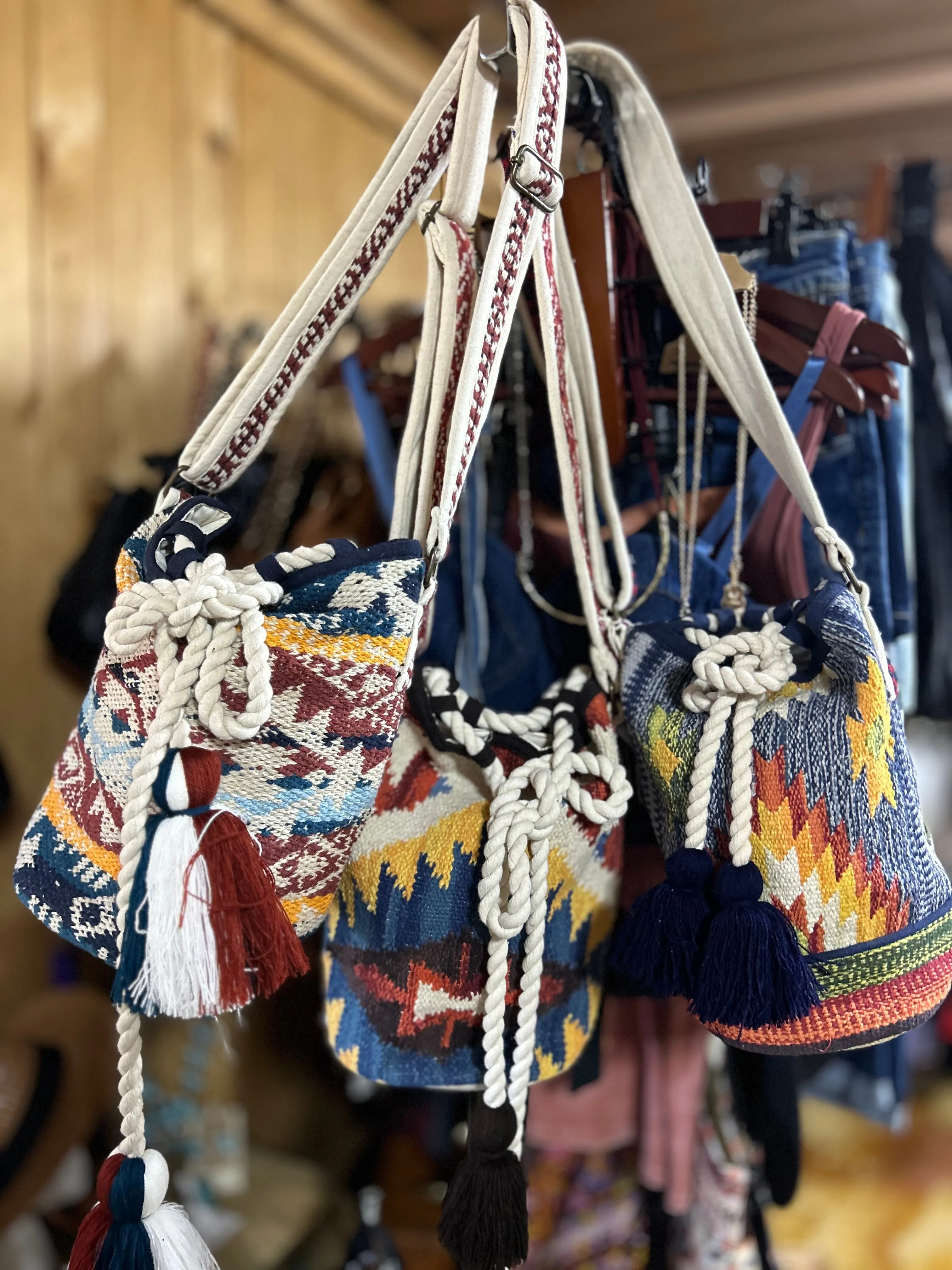 Ethnic Navajo Pattern Bucket Bag