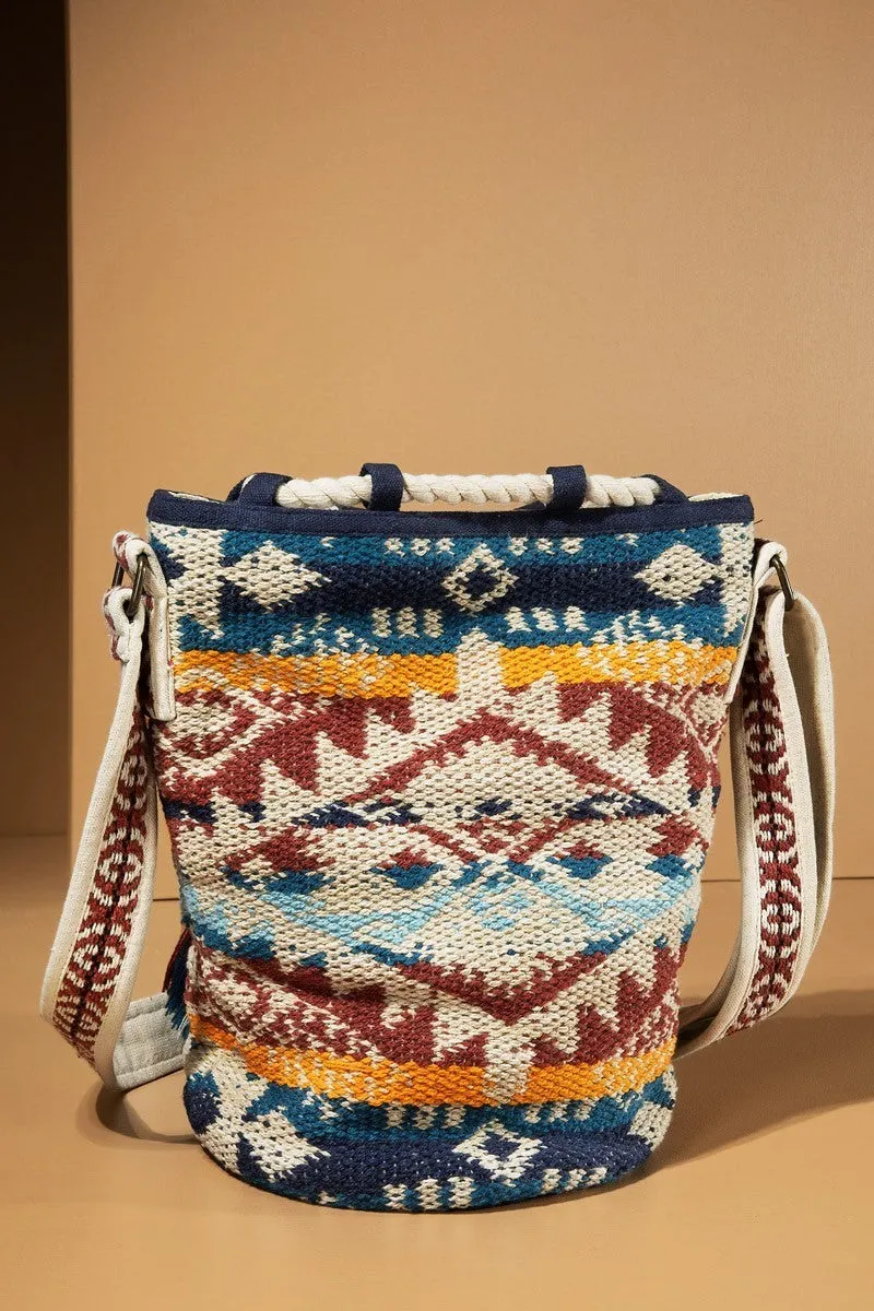Ethnic Navajo Pattern Bucket Bag