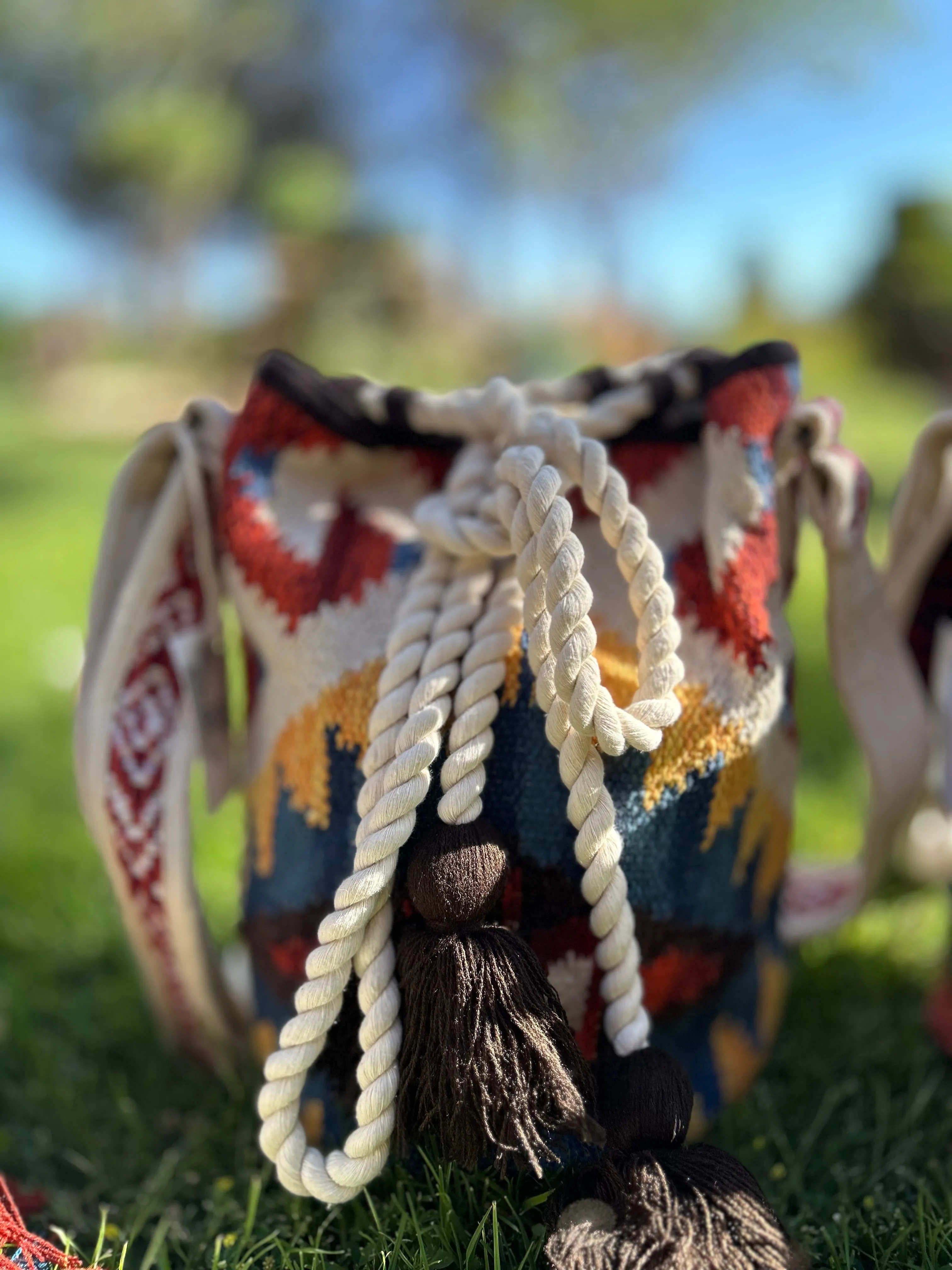 Ethnic Navajo Pattern Bucket Bag