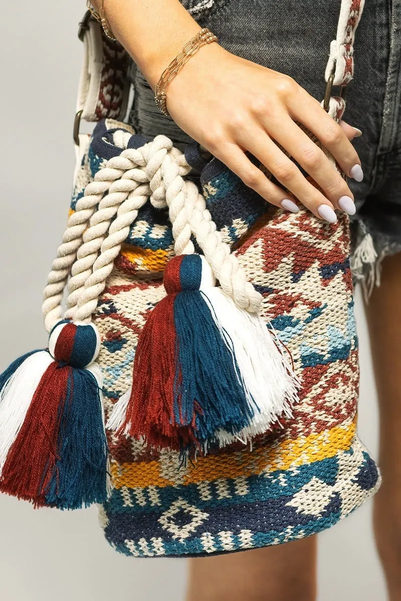 Ethnic Navajo Pattern Bucket Bag