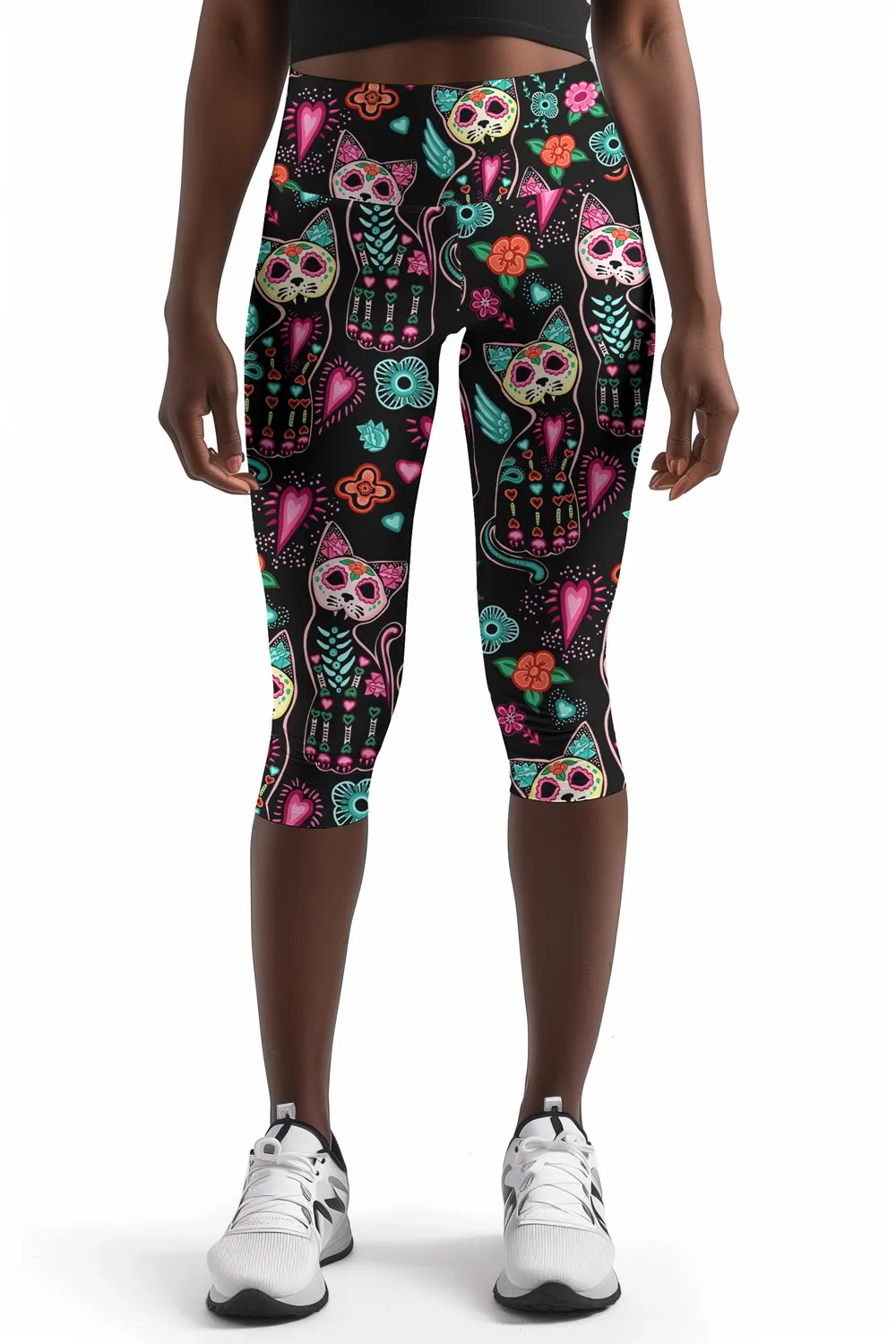 FangTastic Ellie Black Performance Yoga Capri Leggings - Women