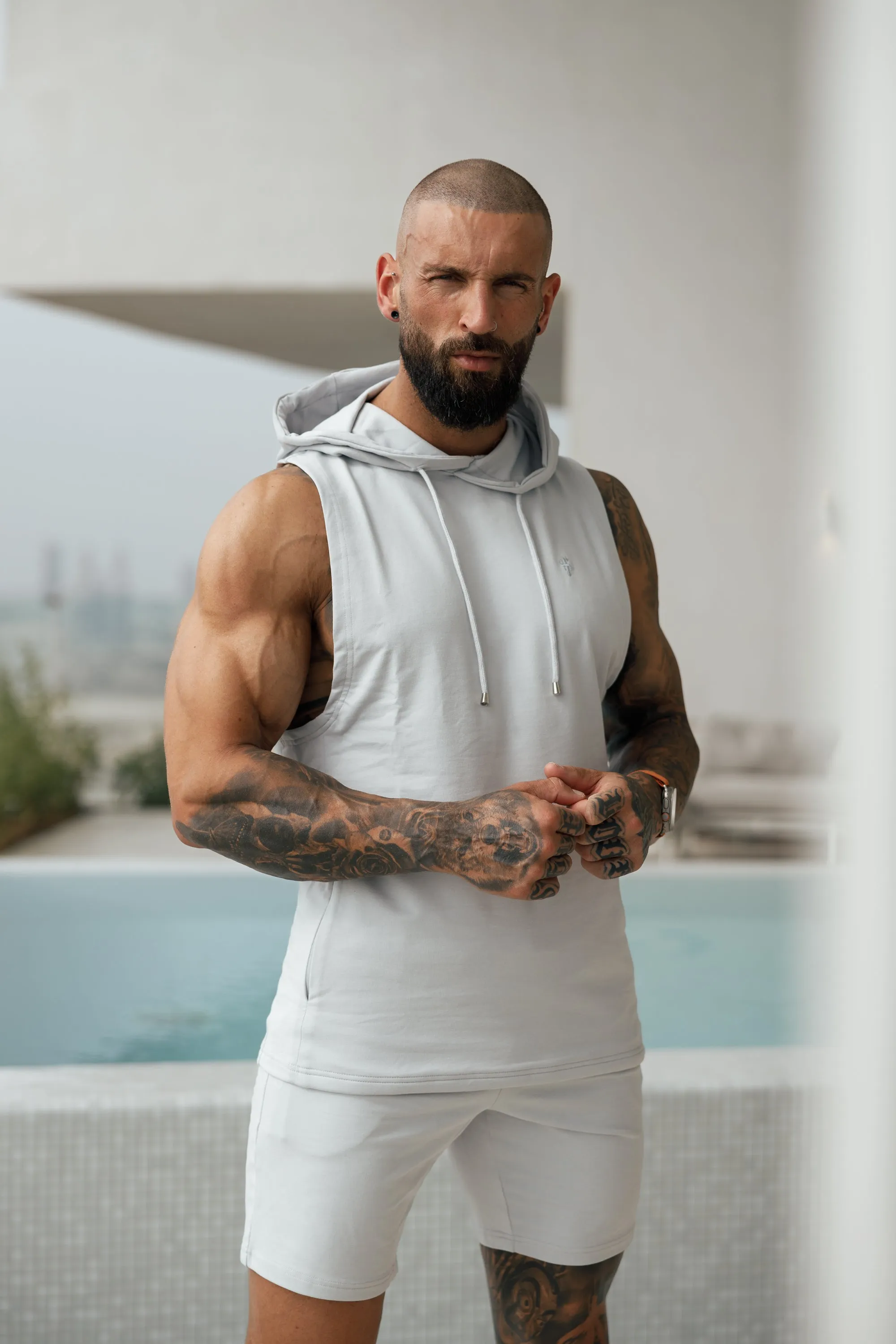 Father Sons Light Grey Elasticated Shorts - FSH899