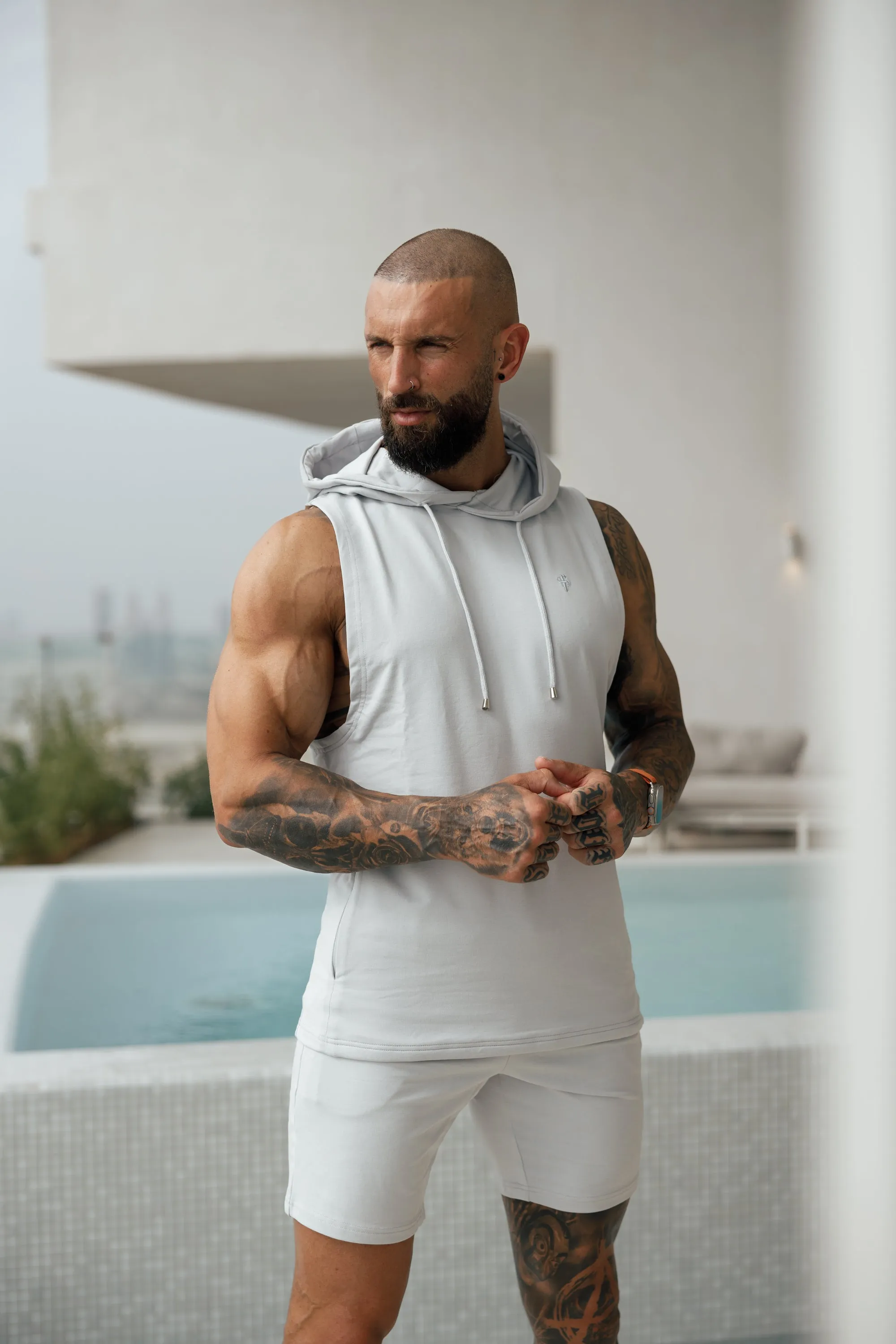 Father Sons Light Grey Elasticated Shorts - FSH899