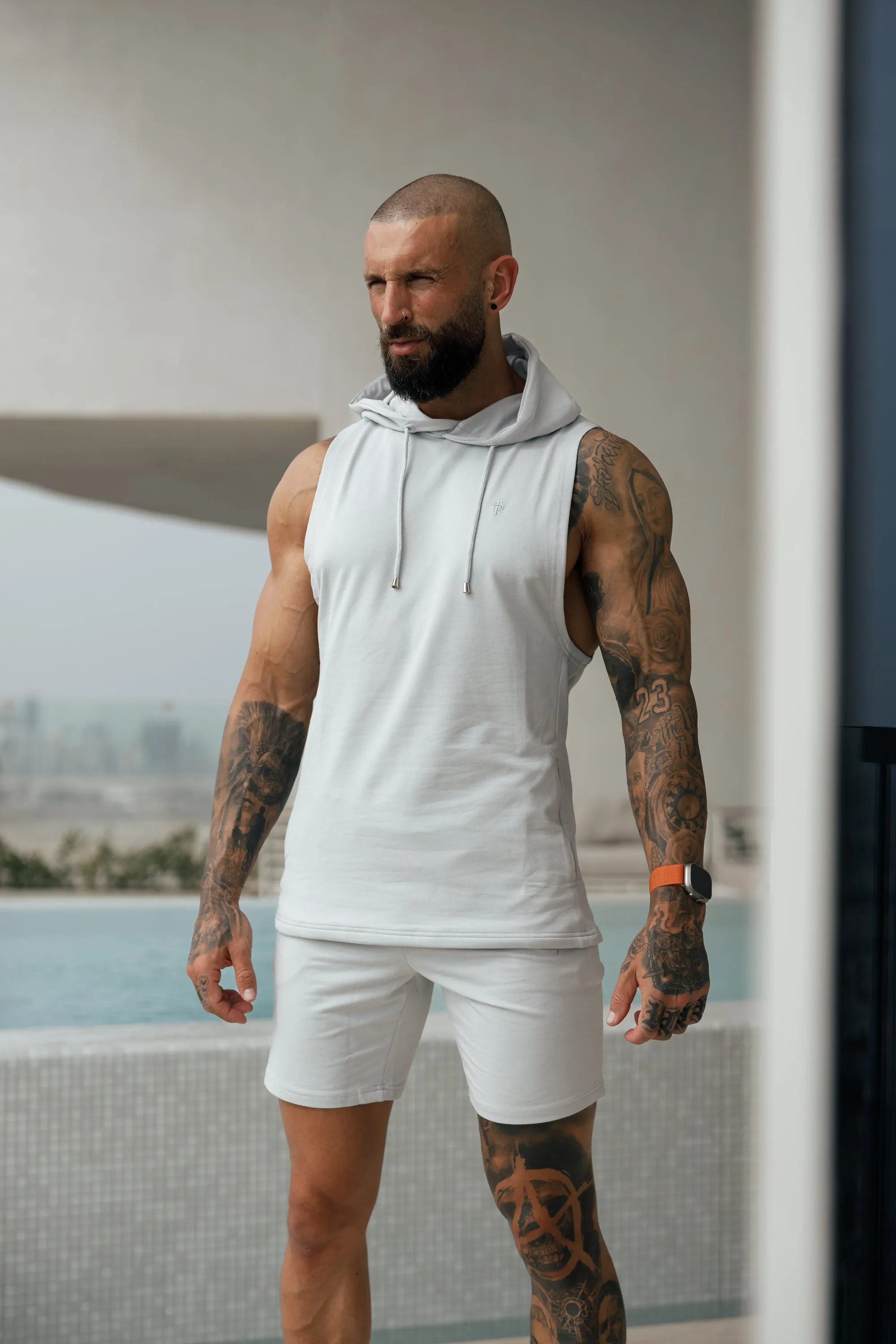 Father Sons Light Grey Elasticated Shorts - FSH899