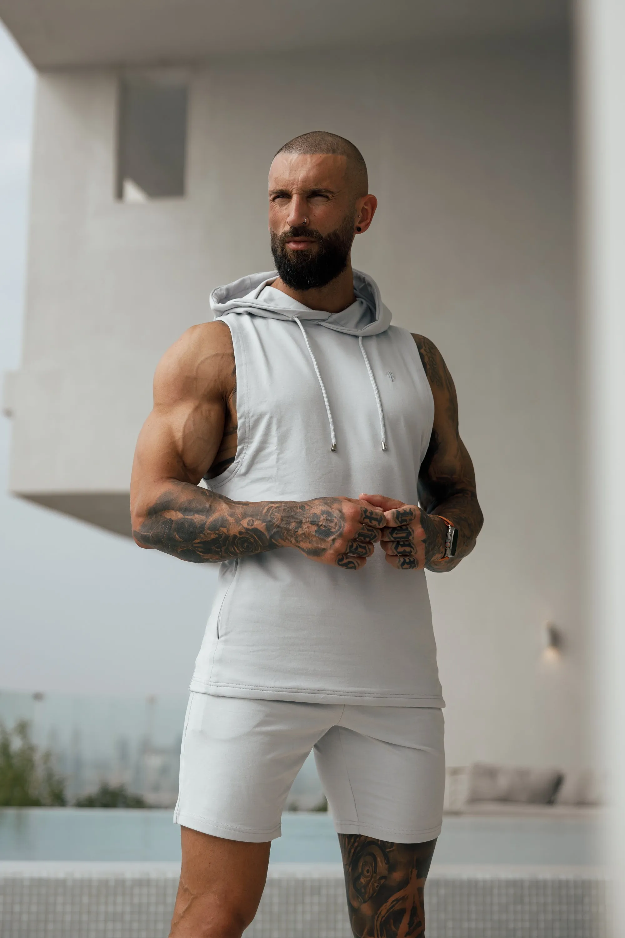 Father Sons Light Grey Elasticated Shorts - FSH899