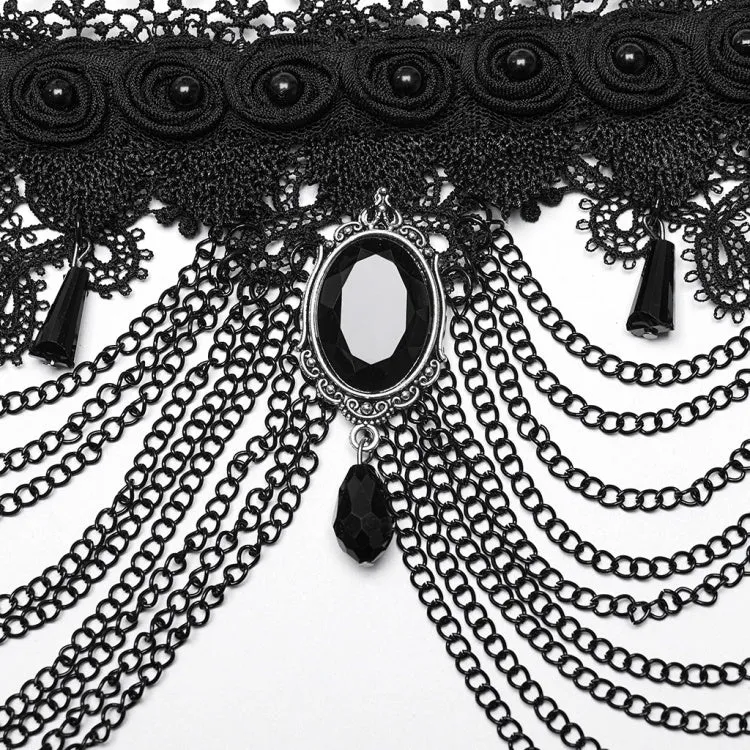 Goth Headwear Lace Choker