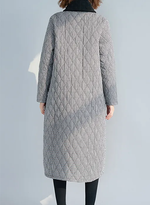Gray Checked Dresses Loose Fall Dresses Casual Women Dresses SSM97213