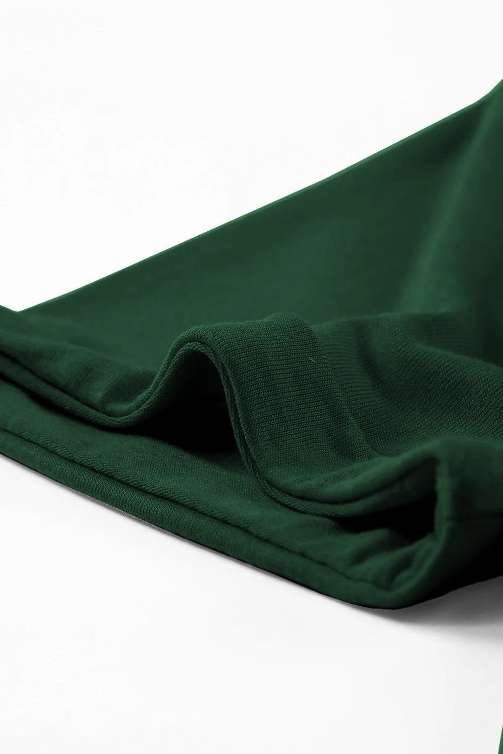 Green Casual Crew Neck Solid Color T-Shirts Loose Lightweight Tops for Women