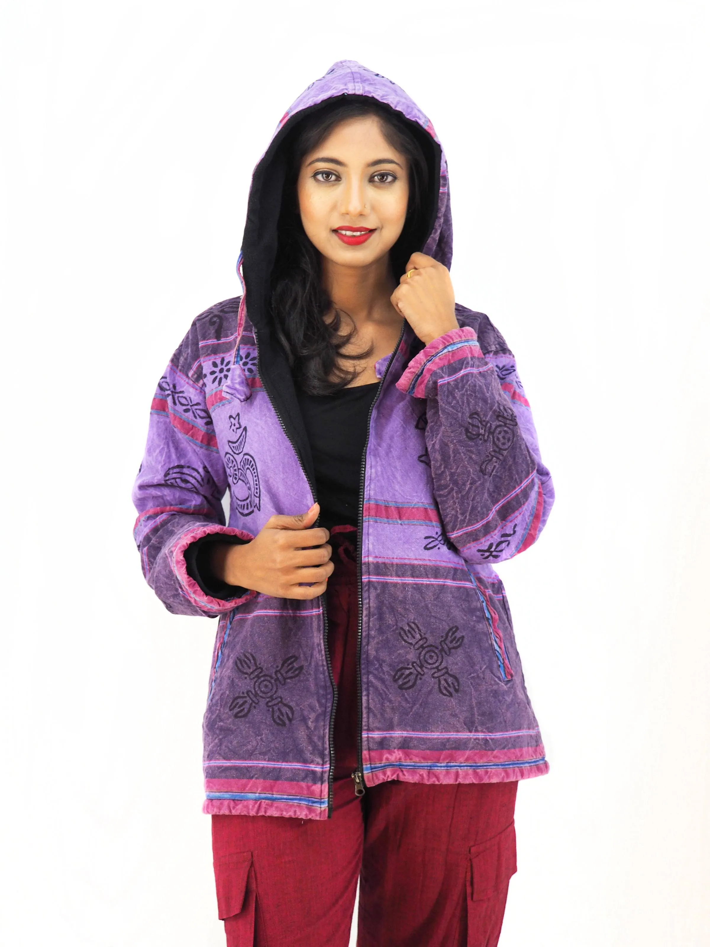 Handmade Casual Boho Cotton Unisex Men's Jackets Hoodies Size S and 4XL