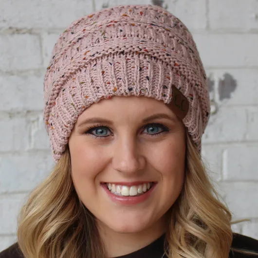HAT-33 Speckled Beanie Rose