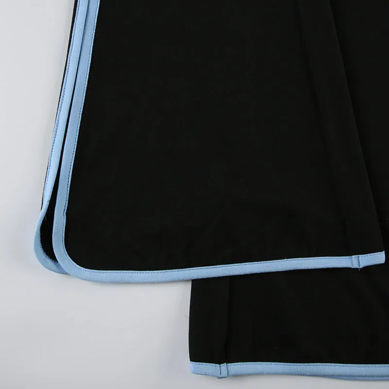 High-Waisted Flare Yoga Pants with Contrast Waistband