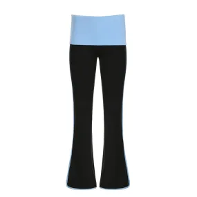 High-Waisted Flare Yoga Pants with Contrast Waistband