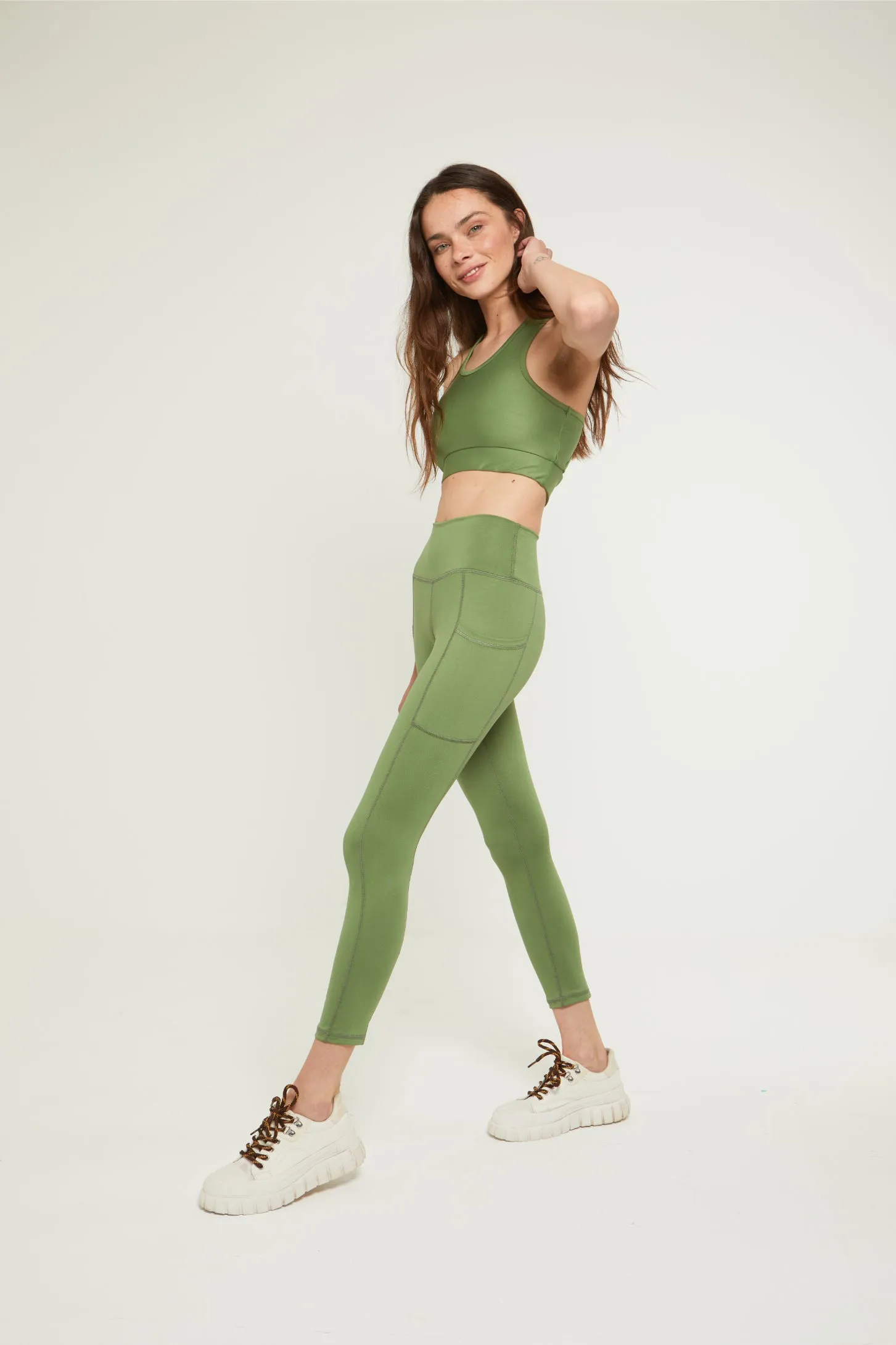 HIIT HUSTLE LEGGINGS - KHAKI