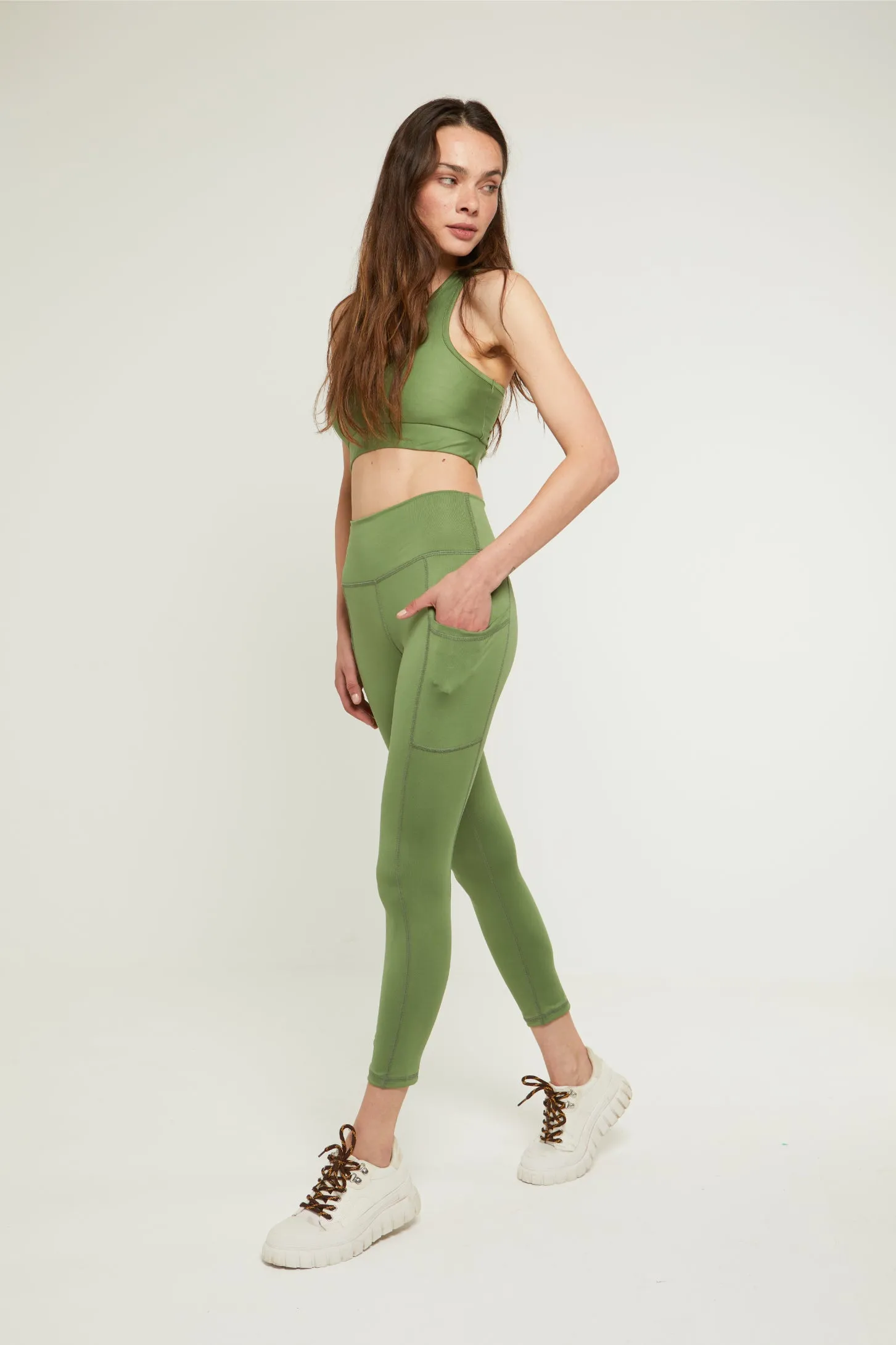 HIIT HUSTLE LEGGINGS - KHAKI