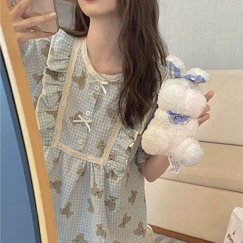 Kawaii Puff Sleeved Floral Dress