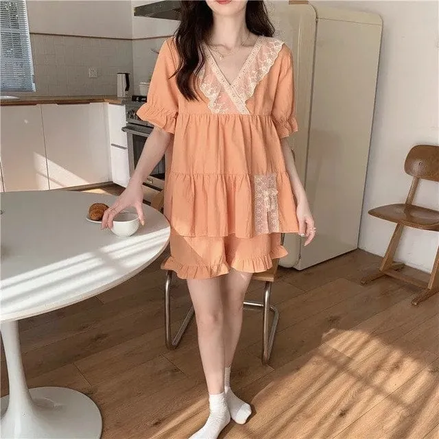 Kawaii Puff Sleeved Floral Dress