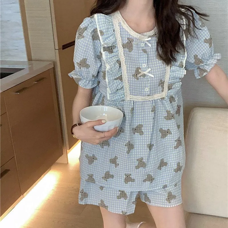 Kawaii Puff Sleeved Floral Dress