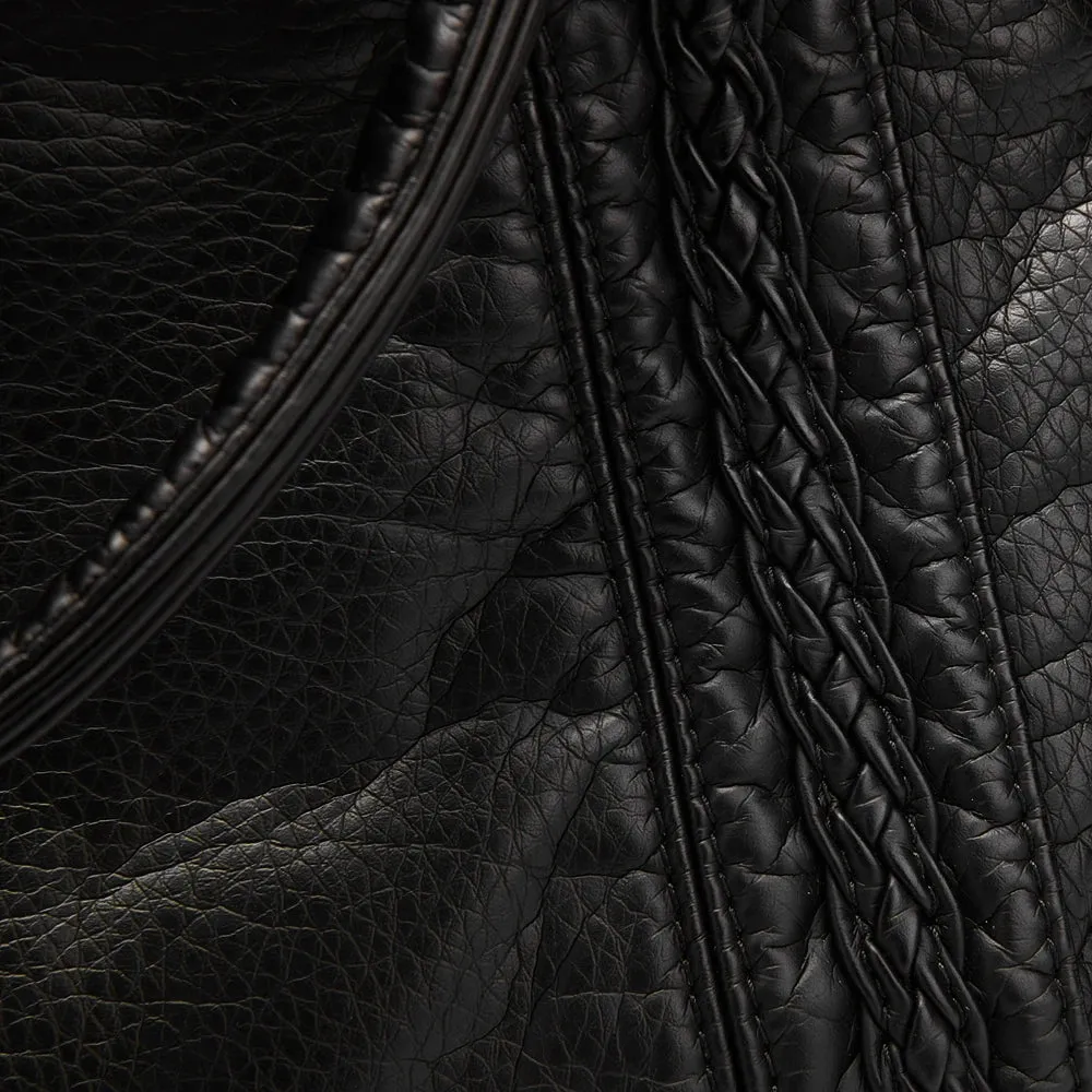 Large Washed PU Leather Hobo Bag
