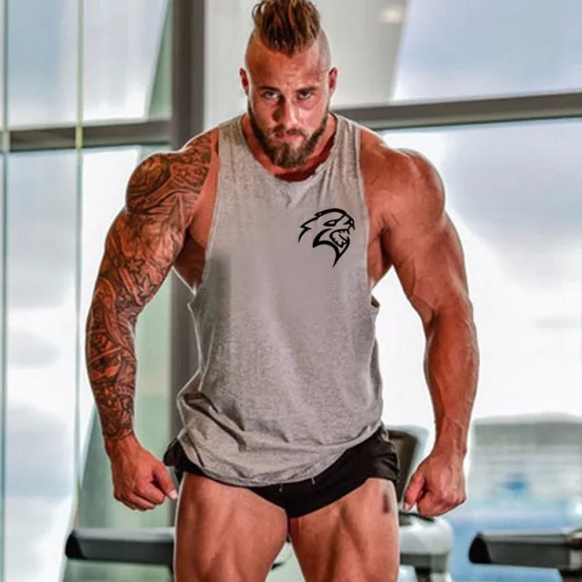 Lion Print Sleeveless Tank Top