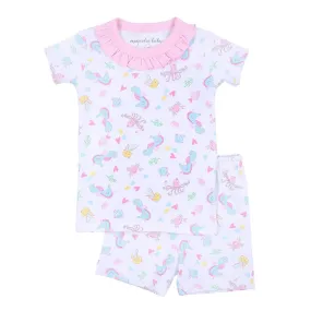 Magnolia Baby Girls Ocean Bliss Ruffle Short Pajamas - Pink