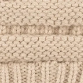 MB-847-KID Beige Messy Bun Beanie