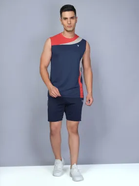 Men Colorblock Slim Fit Crew Neck Innerwear Vest with TECHNO COOL