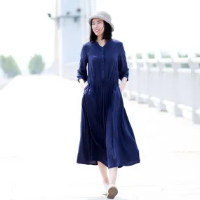 Navy Blue Women Dresses Casual Summer Women Dresses Long Women Dresses SSM97218