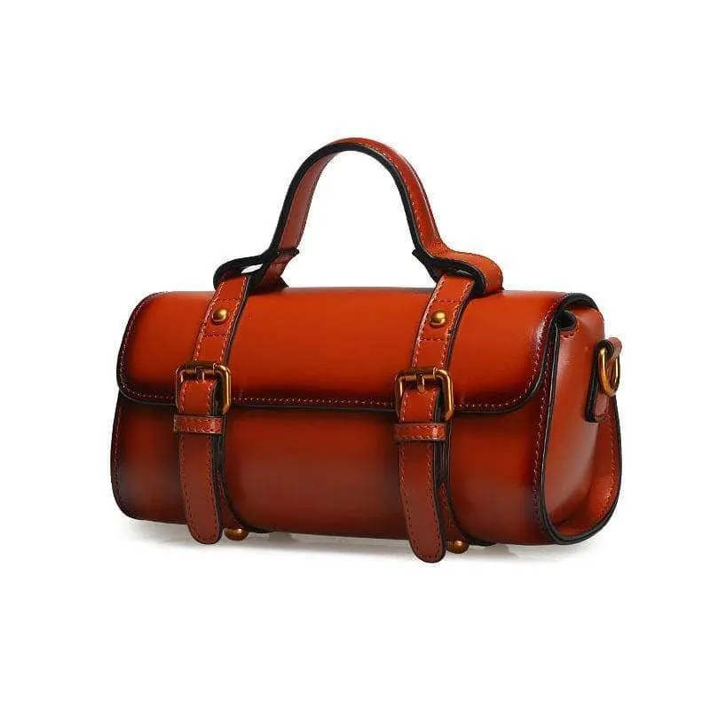 New Suture Large Boston Women Genuine Leather Handbag