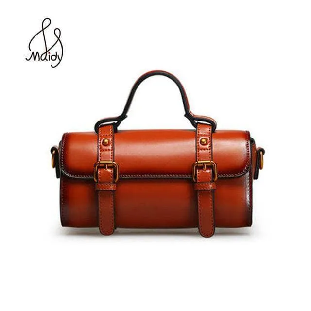 New Suture Large Boston Women Genuine Leather Handbag