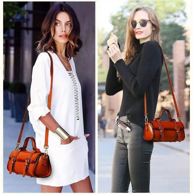 New Suture Large Boston Women Genuine Leather Handbag