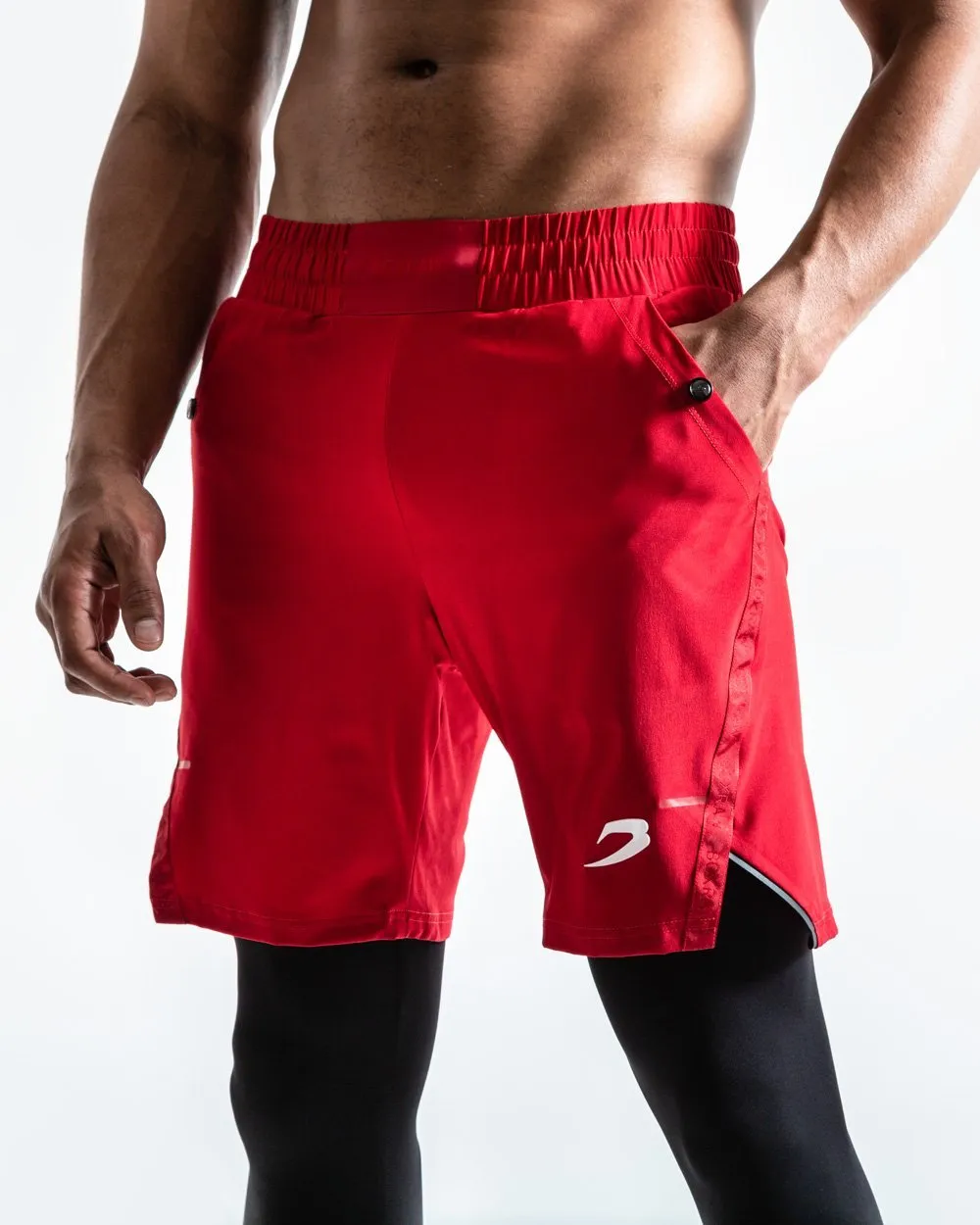 PEP SHORTS (2-IN-1 TRAINING TIGHTS) - RED