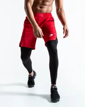 PEP SHORTS (2-IN-1 TRAINING TIGHTS) - RED