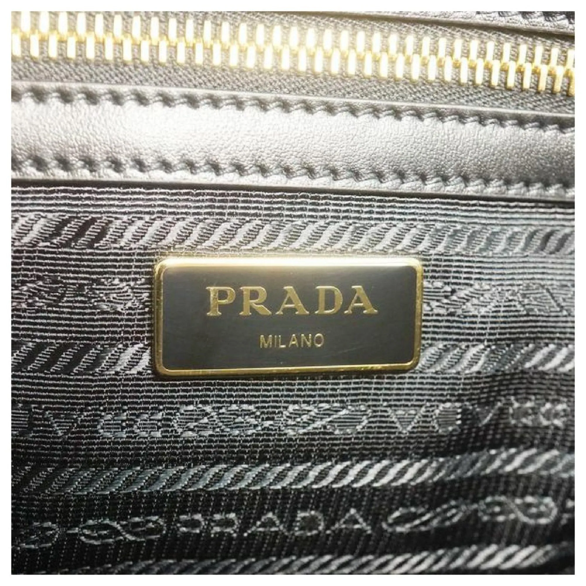 Prada Saffiano Borsa Black Leather Shoulder Tote Handbag